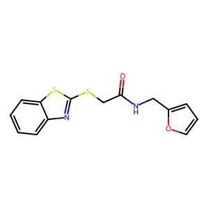 2-(1,3-benzothiazol-2-ylsulfanyl)-N-(furan-2-ylmethyl)acetamide structure