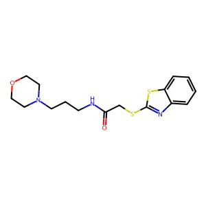 2-(Benzothiazol-2-ylsulfanyl)-N-(3-morpholin-4-yl-propyl)-acetamide structure