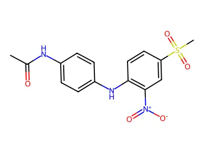 N-(4-{[4-(methylsulfonyl)-2-nitrophenyl]amino}phenyl)acetamide structure