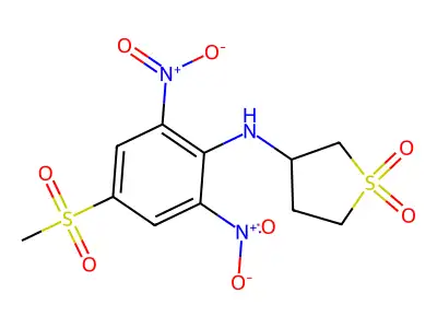 3-((4-(Methylsulfonyl)-2,6-dinitrophenyl)amino)tetrahydrothiophene 1,1-dioxide structure