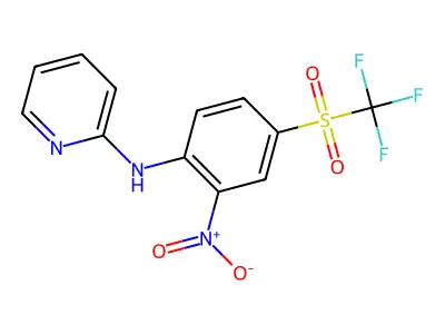 N-[2-nitro-4-(trifluoromethylsulfonyl)phenyl]pyridin-2-amine structure