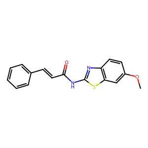 (2E)-N-(6-methoxy-1,3-benzothiazol-2-yl)-3-phenylprop-2-enamide structure