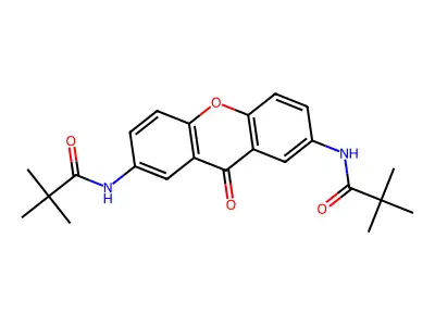 N-[7-(2,2-dimethylpropanoylamino)-9-oxoxanthen-2-yl]-2,2-dimethylpropanamide structure