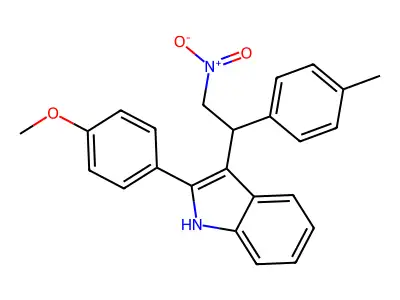2-(4-methoxyphenyl)-3-[1-(4-methylphenyl)-2-nitroethyl]-1H-indole structure