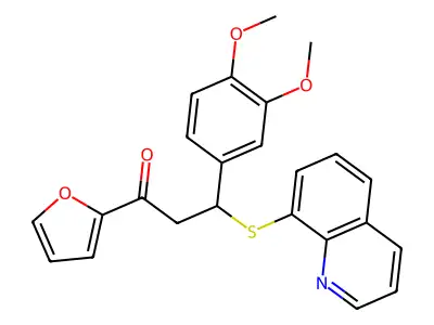 3-(3,4-Dimethoxyphenyl)-1-(furan-2-yl)-3-(quinolin-8-ylsulfanyl)propan-1-one structure