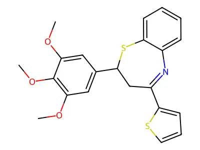4-(Thiophen-2-yl)-2-(3,4,5-trimethoxyphenyl)-2,3-dihydro-1,5-benzothiazepine structure