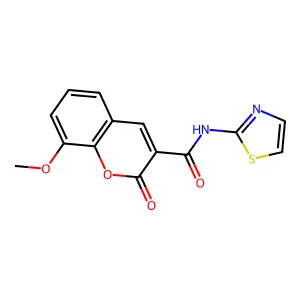 8-methoxy-2-oxo-N-1,3-thiazol-2-yl-2H-chromene-3-carboxamide structure