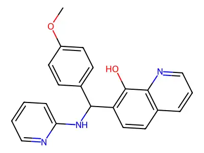 7-((4-Methoxyphenyl)(pyridin-2-ylamino)methyl)quinolin-8-ol structure
