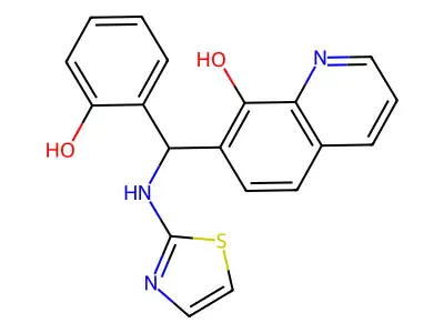 7-[(2-Hydroxyphenyl)[(1,3-thiazol-2-yl)amino]methyl]quinolin-8-ol structure
