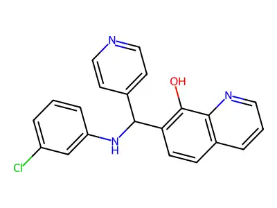 7-{[(3-Chlorophenyl)amino](pyridin-4-yl)methyl}quinolin-8-ol structure