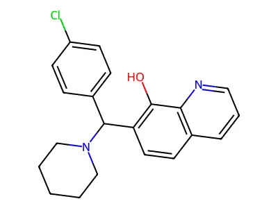 7-((4-Chlorophenyl)(piperidin-1-yl)methyl)quinolin-8-ol structure