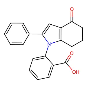 2-(4-oxo-2-phenyl-4,5,6,7-tetrahydro-1H-indol-1-yl)benzoic acid structure