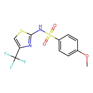 4-methoxy-N-(4-(trifluoromethyl)thiazol-2-yl)benzenesulfonamide structure