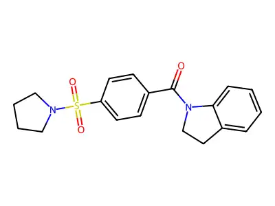 Indolin-1-yl(4-(pyrrolidin-1-ylsulfonyl)phenyl)methanone structure