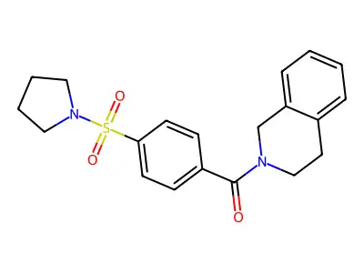 (3,4-dihydroisoquinolin-2(1H)-yl)(4-(pyrrolidin-1-ylsulfonyl)phenyl)methanone structure