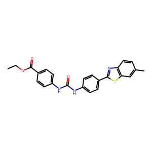 Ethyl 4-(3-(4-(6-methylbenzo[d]thiazol-2-yl)phenyl)ureido)benzoate structure