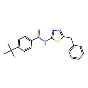 N-(5-benzyl-1,3-thiazol-2-yl)-4-tert-butylbenzamide structure