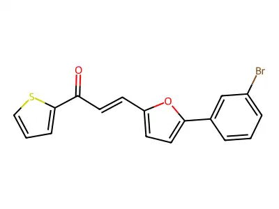 (E)-3-[5-(3-bromophenyl)furan-2-yl]-1-thiophen-2-ylprop-2-en-1-one structure