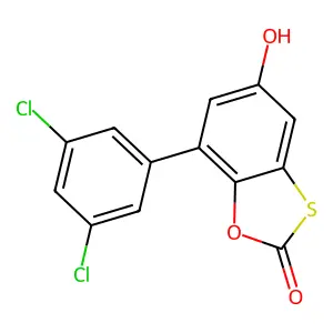 7-(3,5-dichlorophenyl)-5-hydroxy-2H-1,3-benzoxathiol-2-one structure