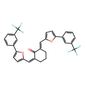 2,6-Bis({5-[3-(trifluoromethyl)phenyl](2-furyl)}methylene)cyclohexan-1-one structure