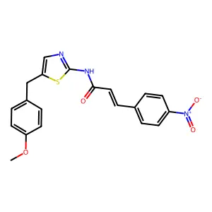 (2E)-N-[5-(4-methoxybenzyl)-1,3-thiazol-2-yl]-3-(4-nitrophenyl)prop-2-enamide structure