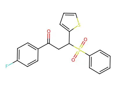 3-(Benzenesulfonyl)-1-(4-fluorophenyl)-3-thiophen-2-ylpropan-1-one structure
