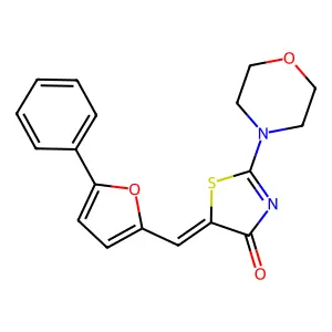 (E)-2-morpholino-5-((5-phenylfuran-2-yl)methylene)thiazol-4(5H)-one structure