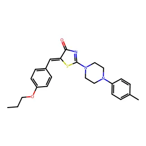 (E)-5-(4-propoxybenzylidene)-2-(4-(p-tolyl)piperazin-1-yl)thiazol-4(5H)-one structure