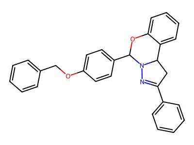 5-[4-(Benzyloxy)phenyl]-2-phenyl-1,10b-dihydropyrazolo[1,5-c][1,3]benzoxazine structure