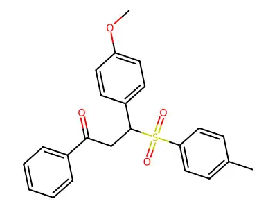3-(4-Methoxyphenyl)-3-(4-methylphenyl)sulfonyl-1-phenyl-1-propanone structure