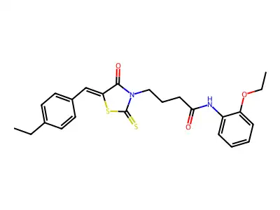 N-(2-ethoxyphenyl)-4-[(5Z)-5-(4-ethylbenzylidene)-4-oxo-2-thioxo-1,3-thiazolidin-3-yl]butanamide structure