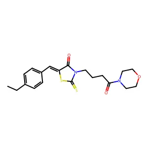 (Z)-5-(4-ethylbenzylidene)-3-(4-morpholino-4-oxobutyl)-2-thioxothiazolidin-4-one structure