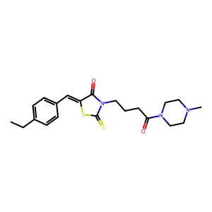 (5Z)-5-(4-ethylbenzylidene)-3-[4-(4-methylpiperazin-1-yl)-4-oxobutyl]-2-thioxo-1,3-thiazolidin-4-one structure