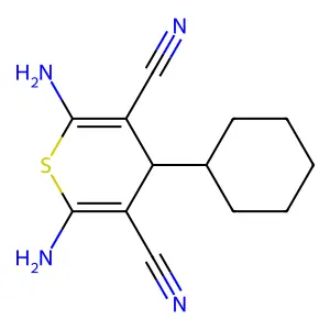 2,6-Diamino-4-cyclohexyl-4H-thiopyran-3,5-dicarbonitrile structure
