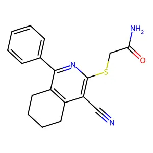 2-[(4-Cyano-1-phenyl-5,6,7,8-tetrahydroisoquinolin-3-yl)sulfanyl]acetamide structure