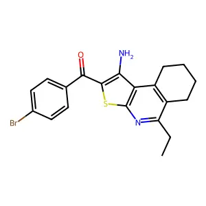 (1-amino-5-ethyl-6,7,8,9-tetrahydrothieno[2,3-c]isoquinolin-2-yl)(4-bromophenyl)methanone structure