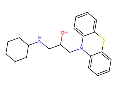 1-(cyclohexylamino)-3-(10H-phenothiazin-10-yl)propan-2-ol structure