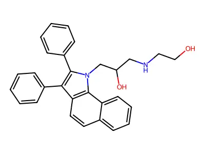 1-(2,3-Diphenylbenzo[g]indol-1-yl)-3-(2-hydroxyethylamino)propan-2-ol structure