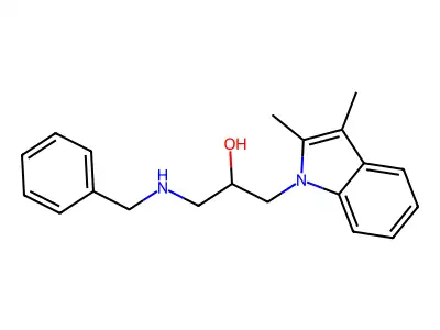 1-(benzylamino)-3-(2,3-dimethyl-1H-indol-1-yl)propan-2-ol structure