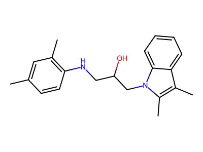 1-(2,3-dimethyl-1H-indol-1-yl)-3-[(2,4-dimethylphenyl)amino]propan-2-ol structure