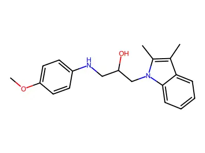 1-(2,3-dimethyl-1H-indol-1-yl)-3-[(4-methoxyphenyl)amino]propan-2-ol structure