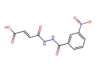 (E)-4-[2-(3-nitrobenzoyl)hydrazinyl]-4-oxobut-2-enoic acid structure