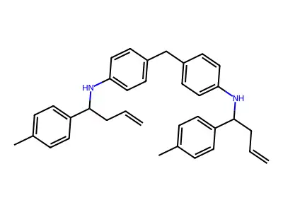 4,4'-methanediylbis{N-[1-(4-methylphenyl)but-3-en-1-yl]aniline} structure