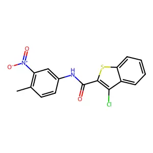 3-chloro-N-(4-methyl-3-nitrophenyl)-1-benzothiophene-2-carboxamide structure