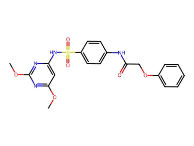 N-[4-[(2,6-dimethoxypyrimidin-4-yl)sulfamoyl]phenyl]-2-phenoxyacetamide structure