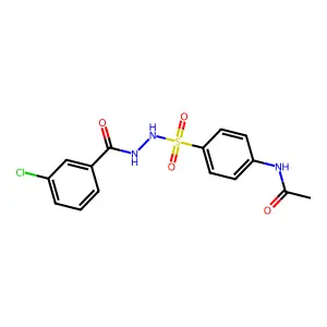 N-[4-[[(3-chlorobenzoyl)amino]sulfamoyl]phenyl]acetamide structure