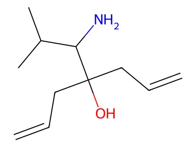 4-[(1S)-1-amino-2-methylpropyl]hepta-1,6-dien-4-ol structure