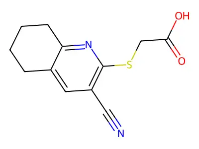 [(3-Cyano-5,6,7,8-tetrahydro-2-quinolinyl)thio]acetic acid structure