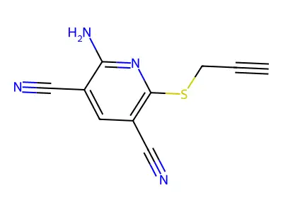 2-Amino-6-(prop-2-yn-1-ylsulfanyl)pyridine-3,5-dicarbonitrile structure