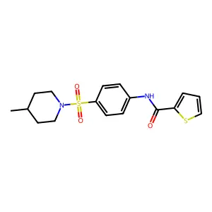 N-{4-[(4-methyl-1-piperidinyl)sulfonyl]phenyl}-2-thiophenecarboxamide structure